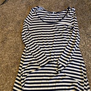 Tshirt dress navy & white